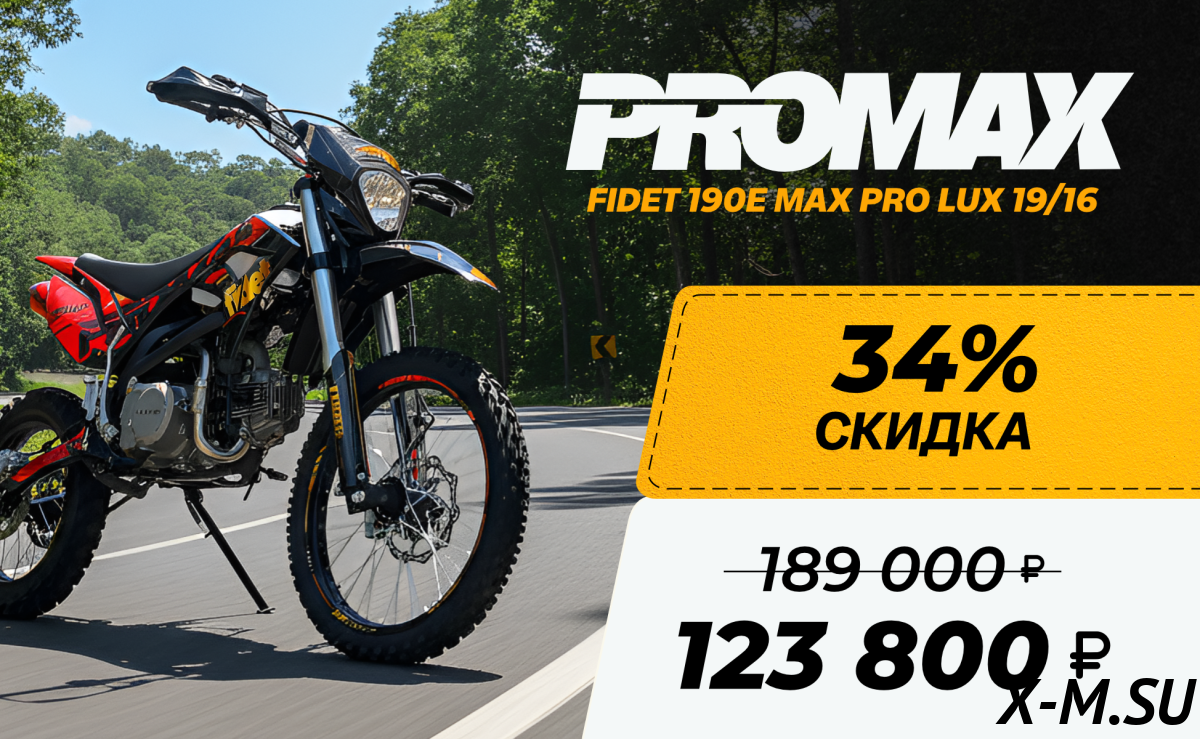 Мотоцикл (питбайк) PROMAX FIDET (ФАЙДЕТ) 190E MAX PRO LUX 19/16